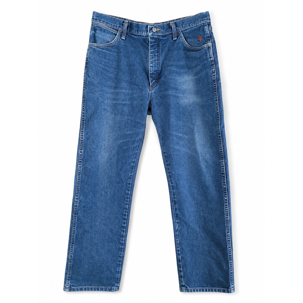 Wrangler FR Flame Resistant Jeans Mens 38x32 Blue Denim Original Fit Work
